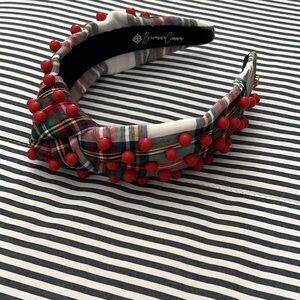 Brianna Cannon Plaid Headband with Red Accents